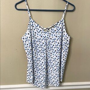 Blue and White Spotted Women's Top